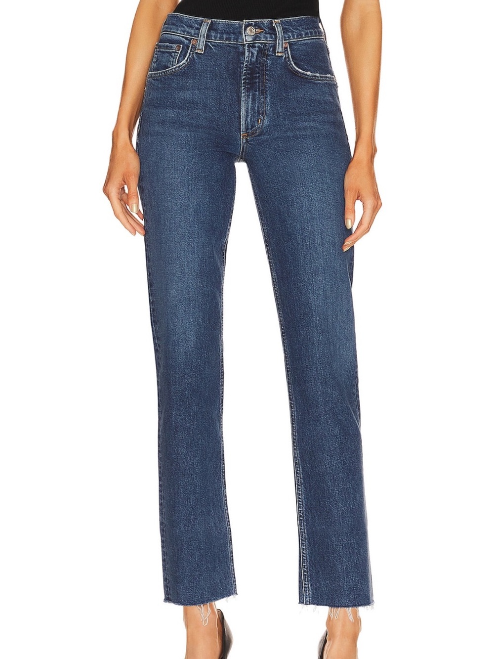 AGOLDE Kye Mid Rise Straight Crop Jean in Mirage